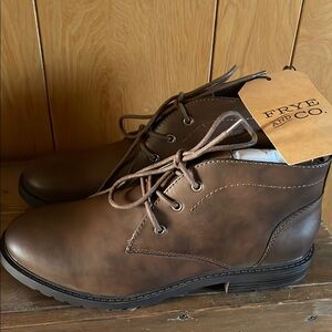 Frye and Co. Men's Oaken Flat Heel Chukka Lace-Up Boots Dark Brown Size 10.5